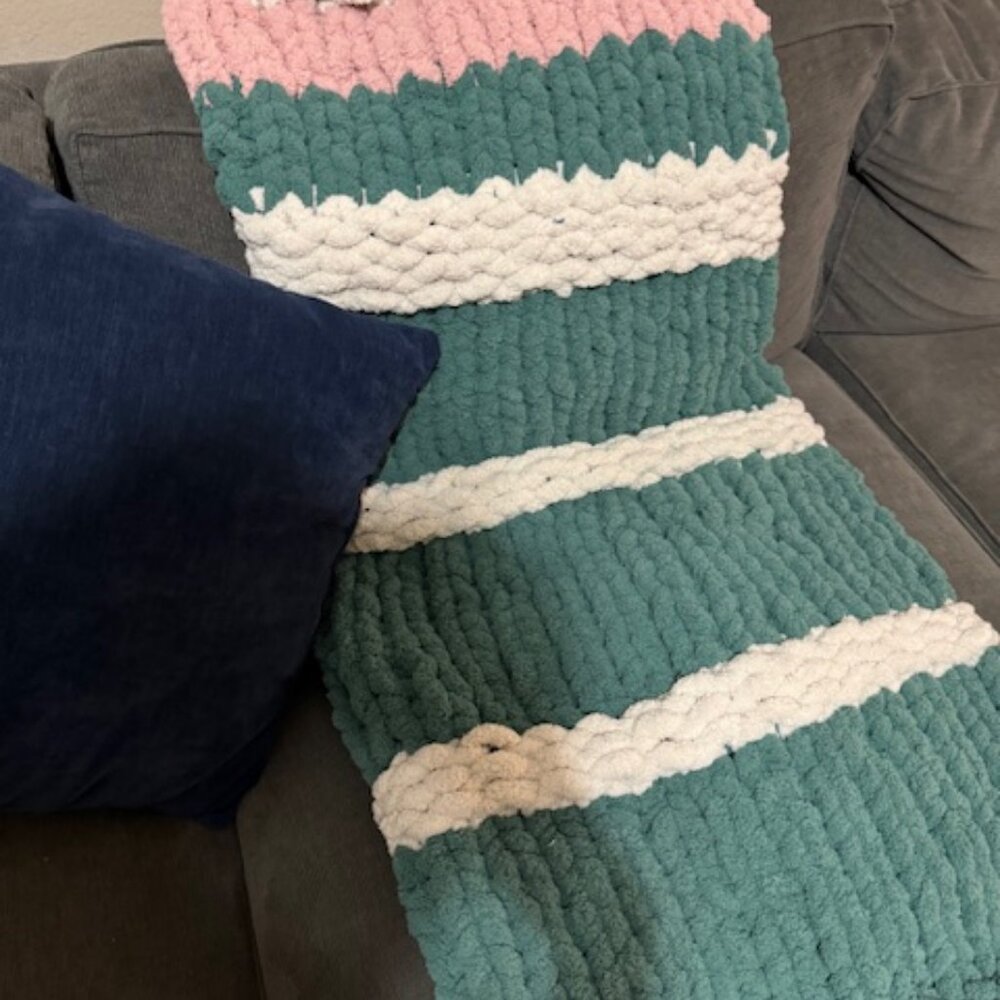 Chunky Hand Knit Throw